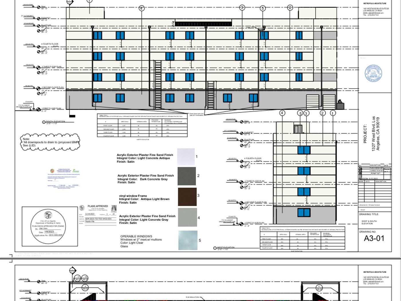 Architectural elevations for a 27-unit ground-up development.